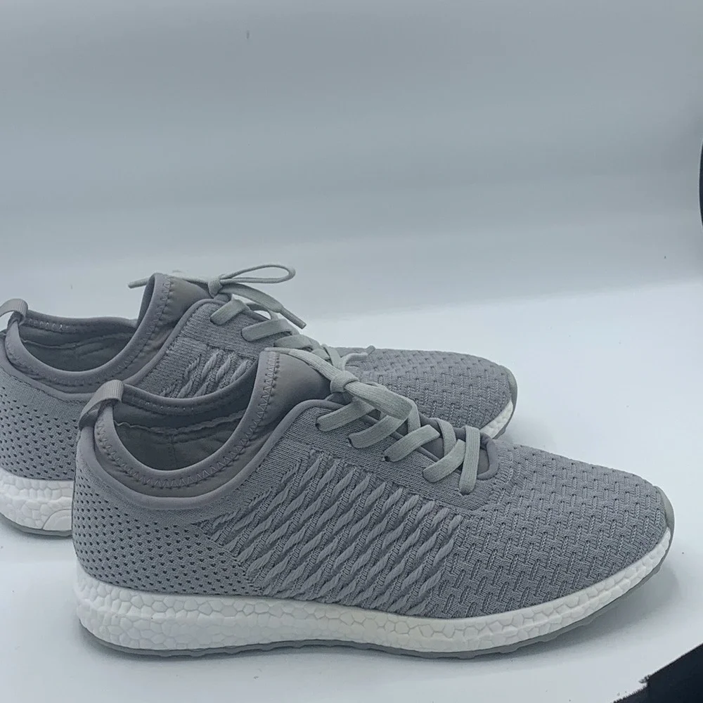 Aqua College Gray Knit Winiona Waterproof Lace Up Running Sneakers Women Sz 9.5M